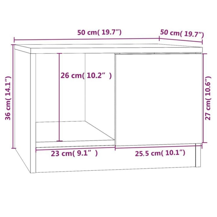 Tavolino da Salotto Rovere Marrone 50x50x36cm Legno Multistrato