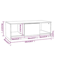 Tavolino Salotto Rovere Marrone 102x50x36 cm Legno Multistrato 817080