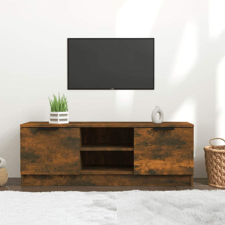 Mobile TV Rovere Fumo 102x35x36,5 cm in Legno Multistrato cod mxl 19243