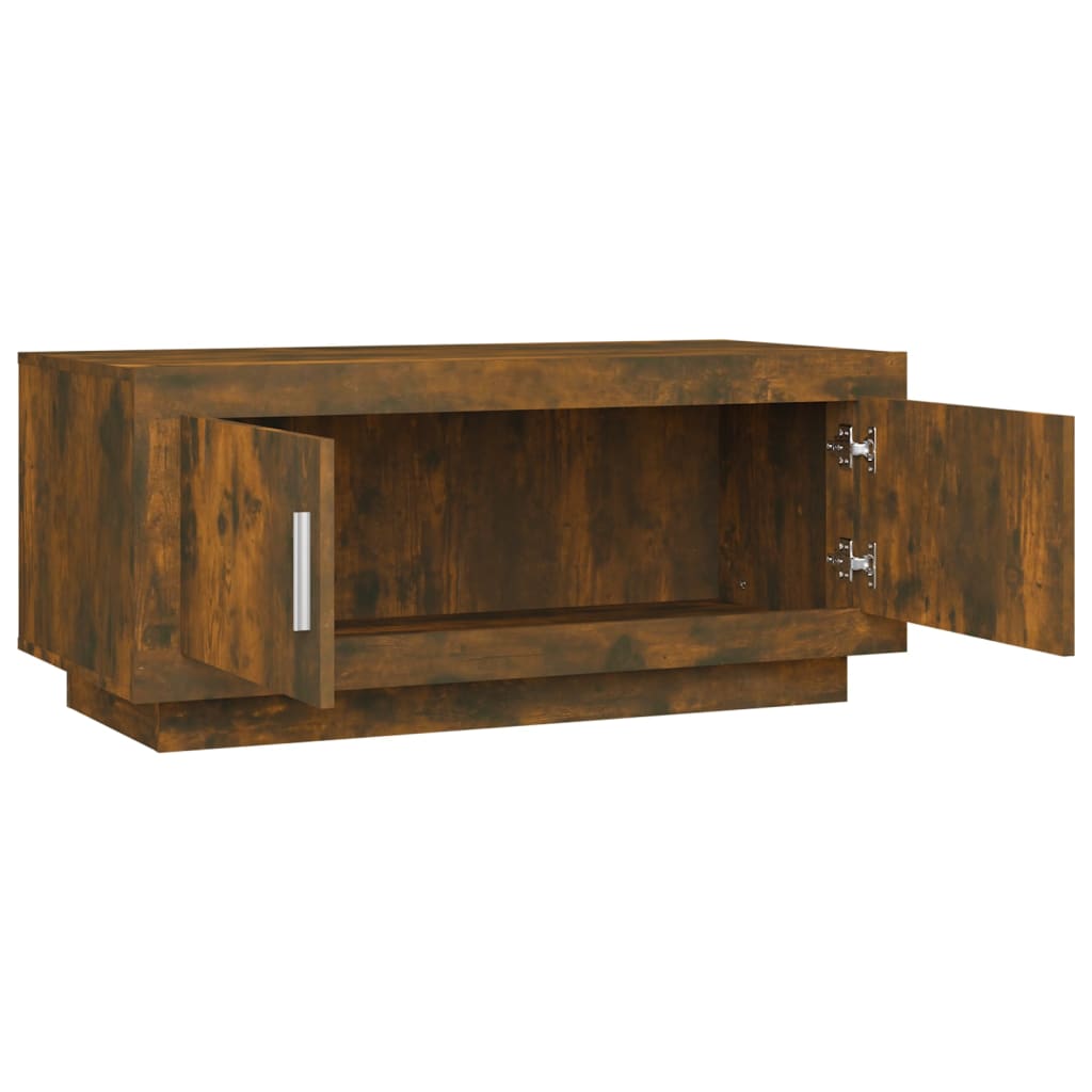 Tavolino da Salotto Rovere Fumo 102x50x45 cm Legno Multistrato