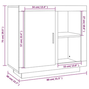 Credenza Rovere Fumo 80x40x75 cm