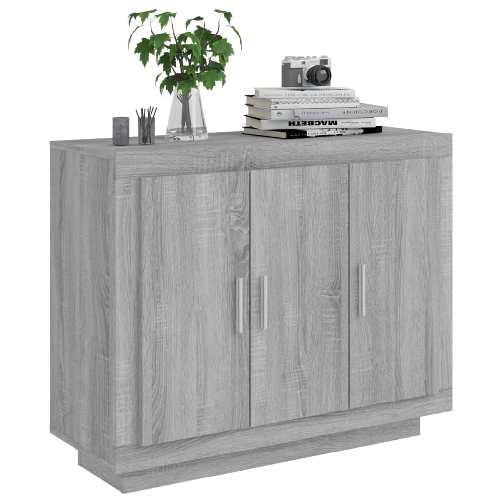 Credenza Grigio Sonoma 92x35x75 cm in Legno Multistrato cod mxl 23852