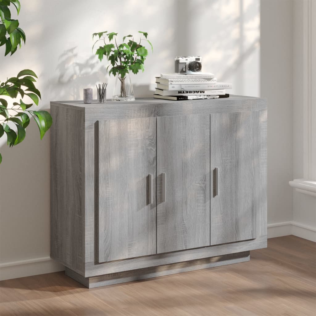 Credenza Grigio Sonoma 92x35x75 cm in Legno Multistrato cod mxl 23852