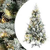 Albero di Natale Innevato con LED e Pigne 195 cm in PVC e PE 344293