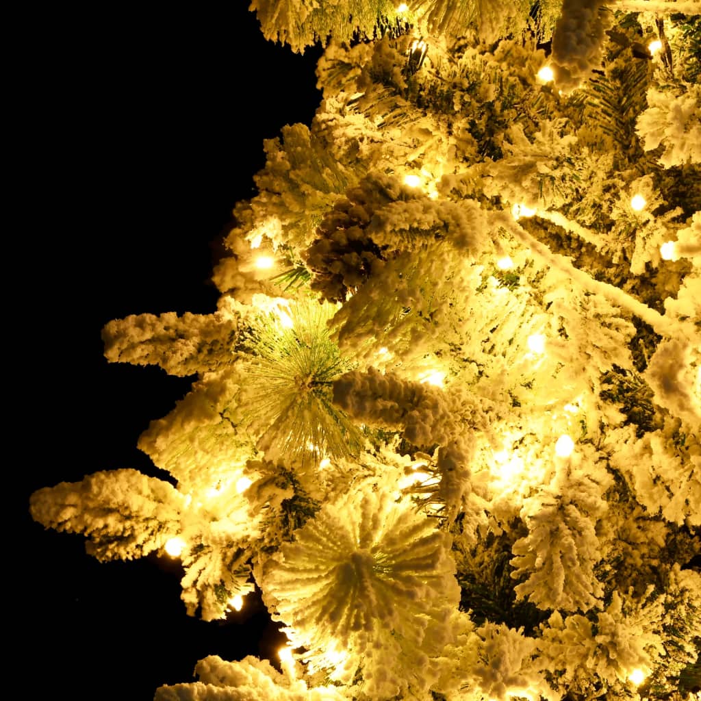 Albero di Natale Innevato con LED e Pigne 195 cm in PVC e PE 344293