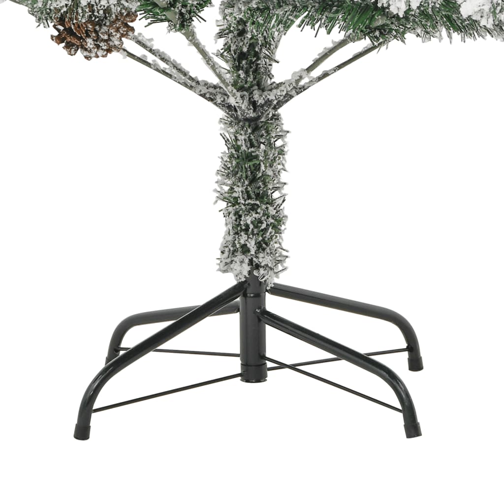 Albero di Natale Innevato con LED e Pigne 195 cm in PVC e PE 344293