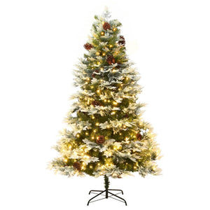 Albero di Natale con LED e Pigne Verde 195 cm in PVC e PE 344297