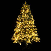 Albero di Natale con LED e Pigne Verde 195 cm in PVC e PE 344297