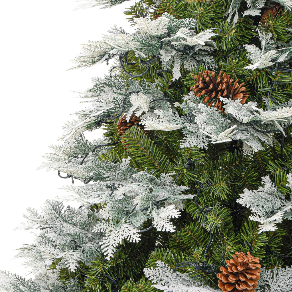 Albero di Natale con LED e Pigne Verde 195 cm in PVC e PE 344297