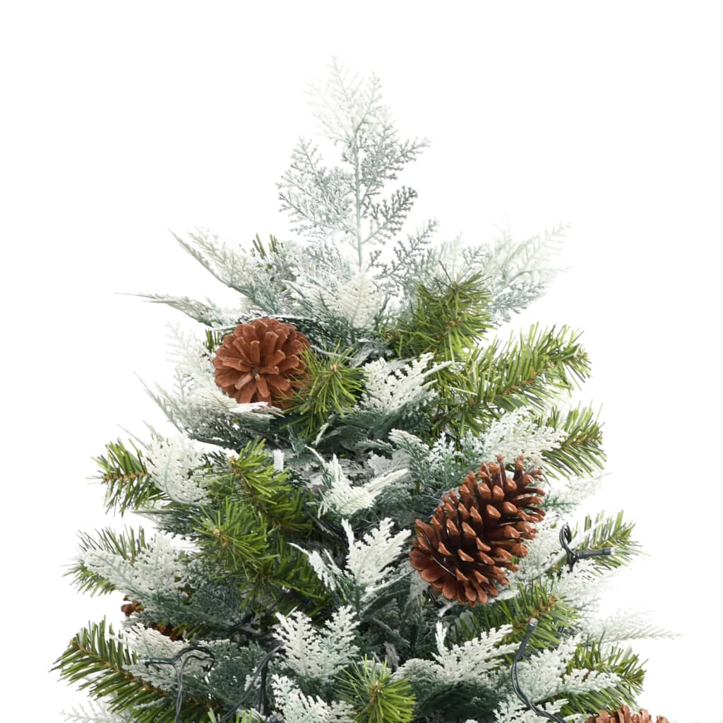 Albero di Natale con LED e Pigne Verde 195 cm in PVC e PE 344297