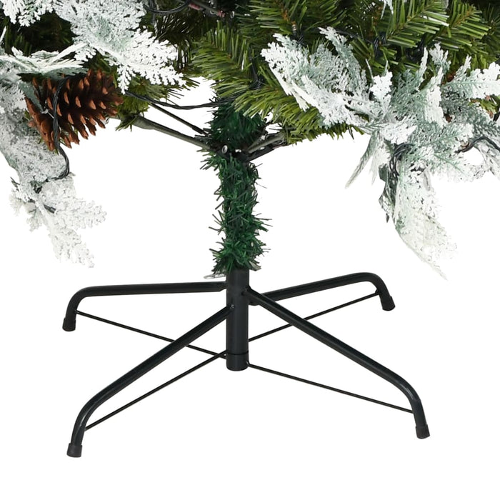 Albero di Natale con LED e Pigne Verde 195 cm in PVC e PE 344297