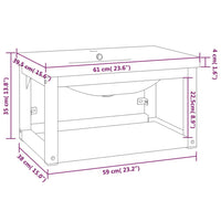 Telaio per Lavabo da Bagno con Lavabo Integrato Nero in Ferro cod mxl 71946