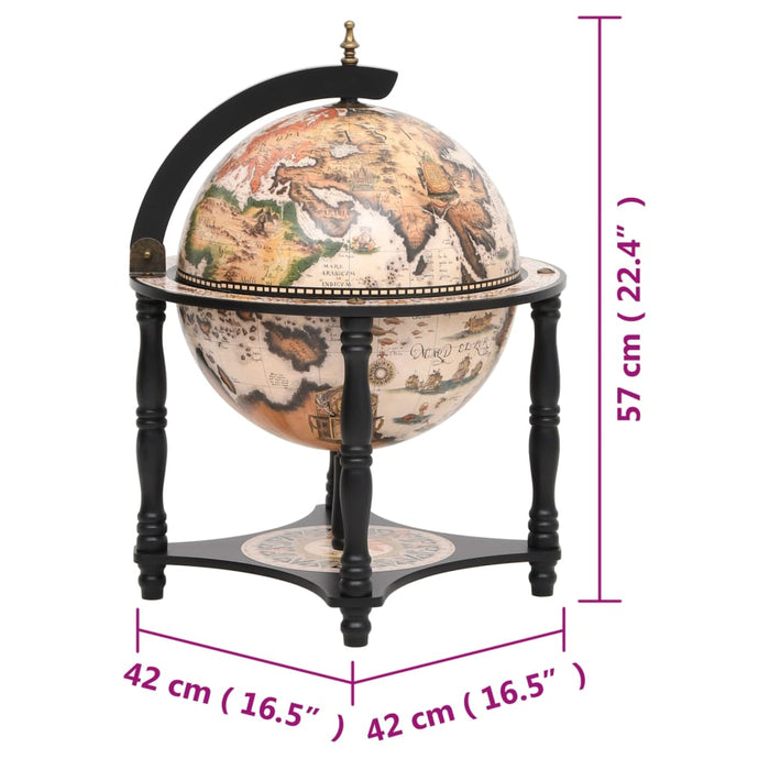 Bar a Globo Portavini Nero in Legno Massello di Eucalipto cod mxl 53123