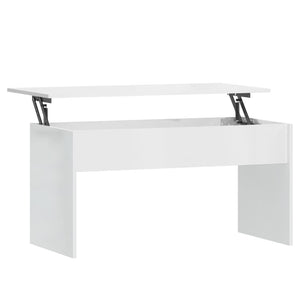 Tavolino Bianco Lucido 102x50,5x52,5 cm in Legno Multistrato cod mxl 5518