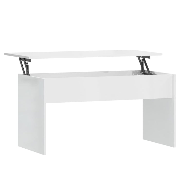 Tavolino Bianco Lucido 102x50,5x52,5 cm in Legno Multistrato cod mxl 5518