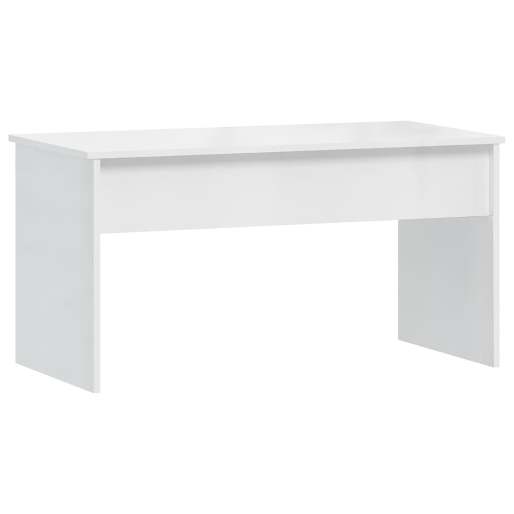 Tavolino Bianco Lucido 102x50,5x52,5 cm in Legno Multistrato cod mxl 5518