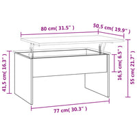 Tavolino Salotto Rovere Sonoma 80x50,5x41,5cm Legno Multistrato 809641