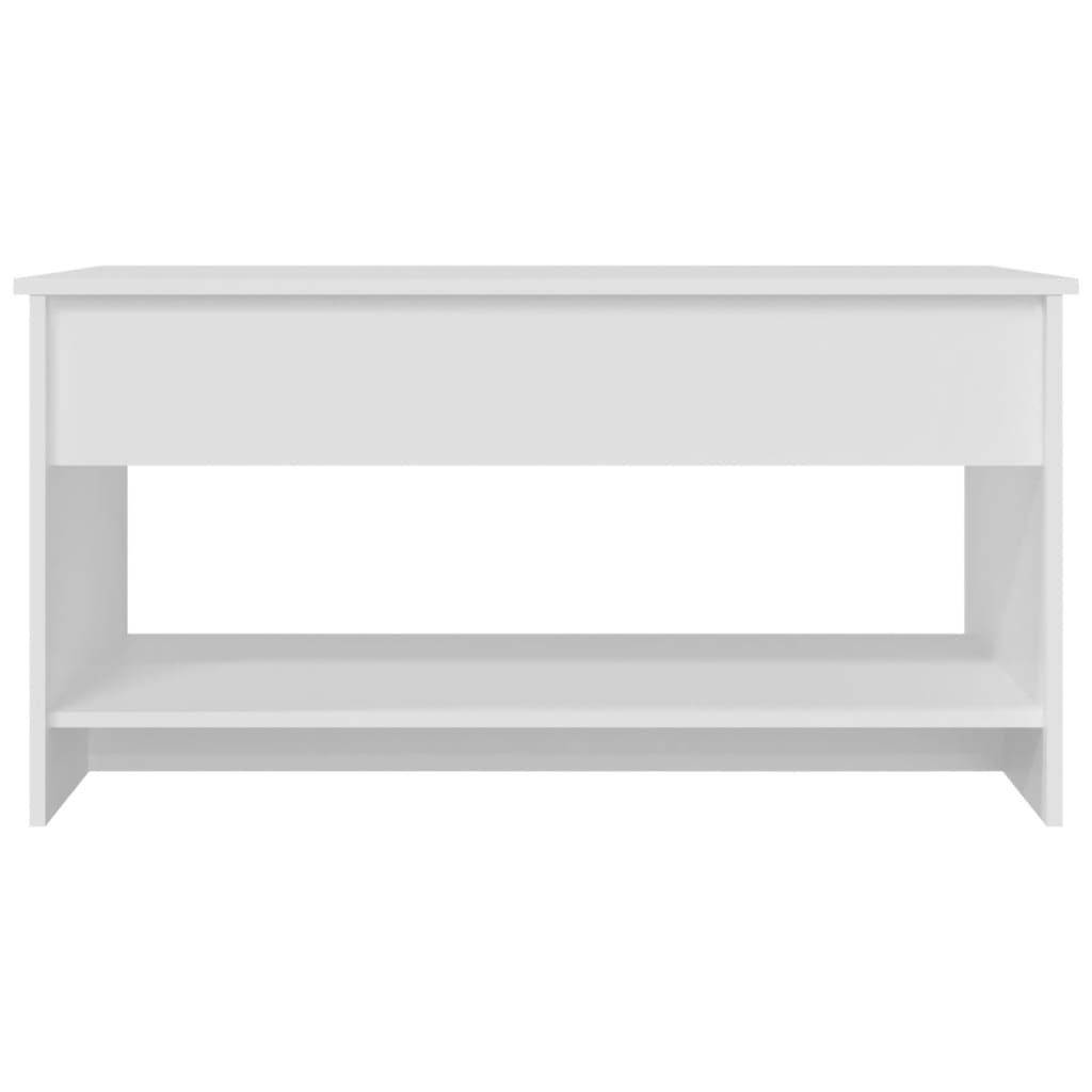 Tavolino da Salotto Bianco 102x50x52,5 cm in Legno Multistrato 809647