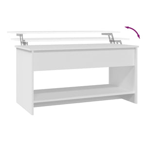 Tavolino da Salotto Bianco 102x50x52,5 cm in Legno Multistrato 809647