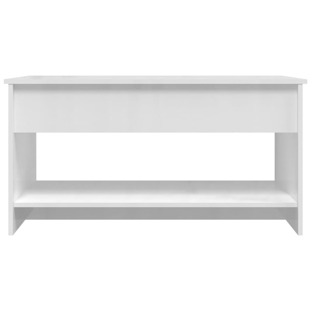 Tavolino Salotto Bianco Lucido 102x50x52,5 cm Legno Multistrato cod mxl 8794