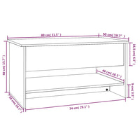 Tavolino da Salotto Grigio Cemento 80x50x40cm Legno Multistrato cod mxl 19859