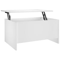 Tavolino da Salotto Bianco 80x55,5x41,5 cm in Legno Multistrato 809674