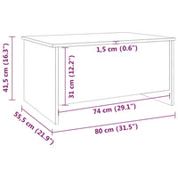 Tavolino da Salotto Bianco 80x55,5x41,5 cm in Legno Multistrato 809674