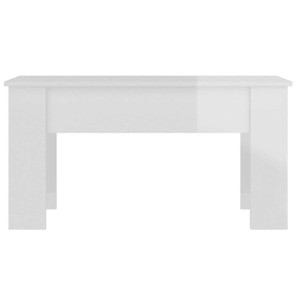 Tavolino da Salotto Bianco Lucido 101x49x52 cm Legno Compensato cod mxl 19561