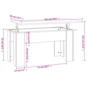 Tavolino da Salotto Bianco Lucido 101x49x52 cm Legno Compensato cod mxl 19561