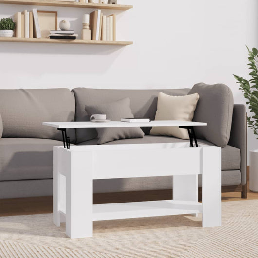 Tavolino da Salotto Bianco 101x49x52 cm in Legno Multistrato cod mxl 8748