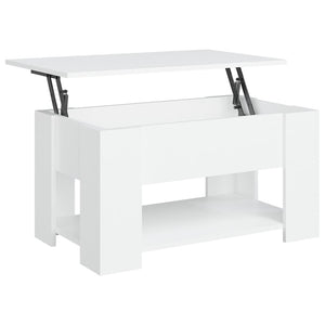 Tavolino da Salotto Bianco 79x49x41 cm in Legno Multistrato