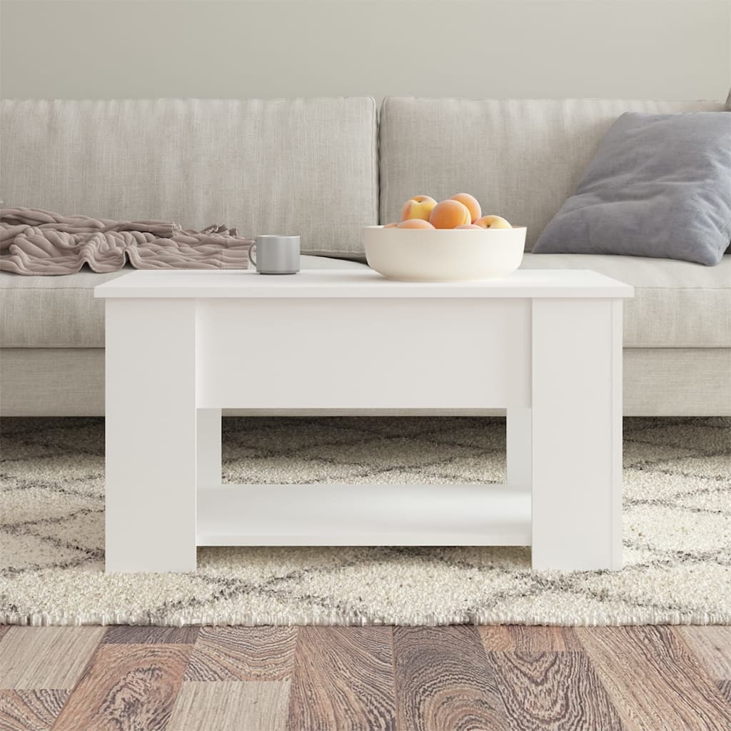 Tavolino da Salotto Bianco 79x49x41 cm in Legno Multistrato 809710