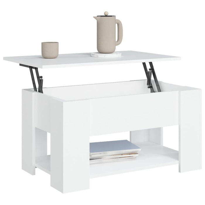 Tavolino da Salotto Bianco 79x49x41 cm in Legno Multistrato 809710