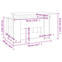 Tavolino da Salotto Bianco Lucido 79x49x41 cm Legno Multistrato