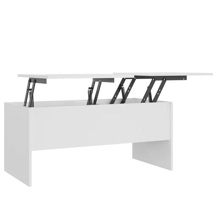 Tavolino da Salotto Bianco 102x50,5x46,5cm in Legno Multistrato 809719