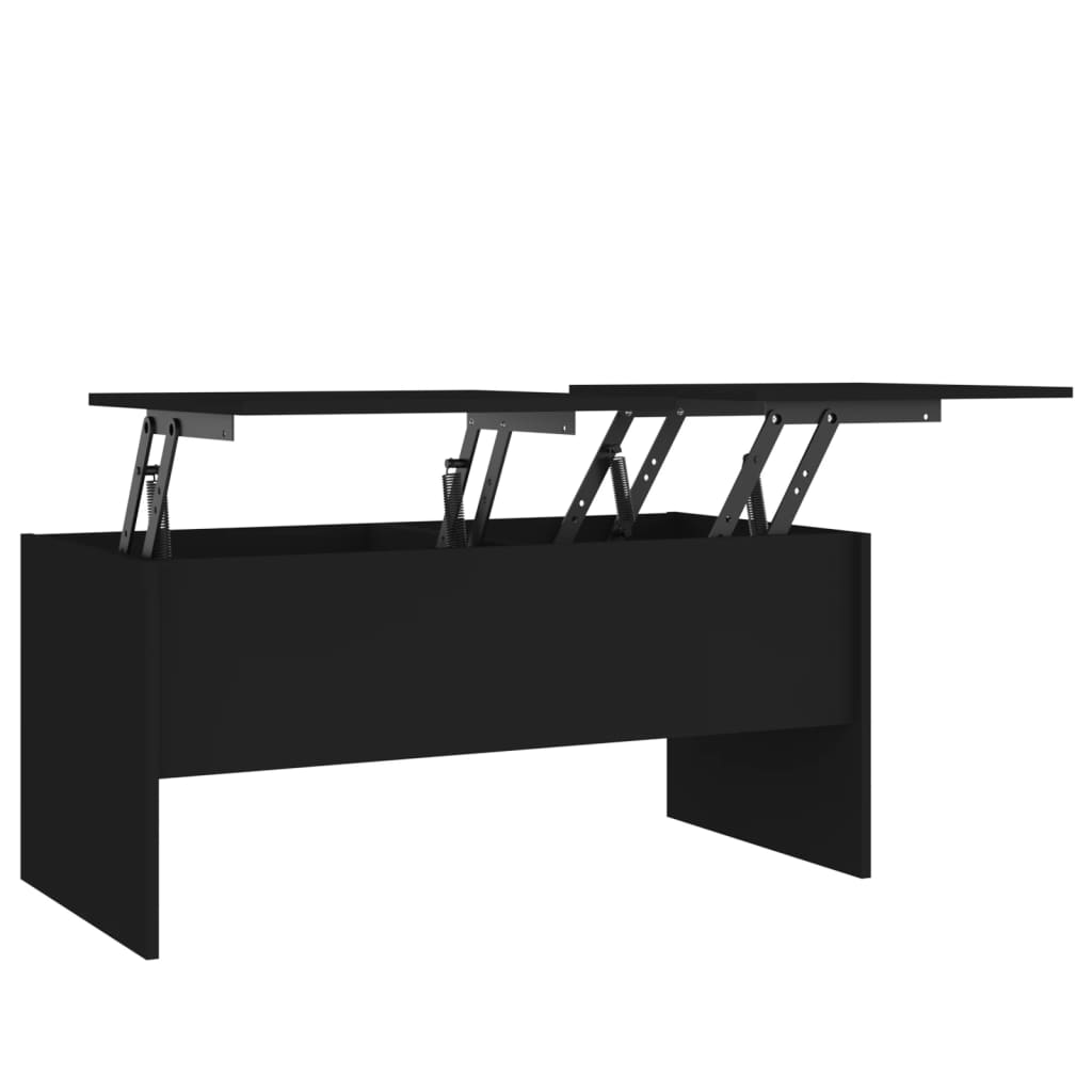 Tavolino da Salotto Nero 102x50,5x46,5 cm in Legno Multistrato