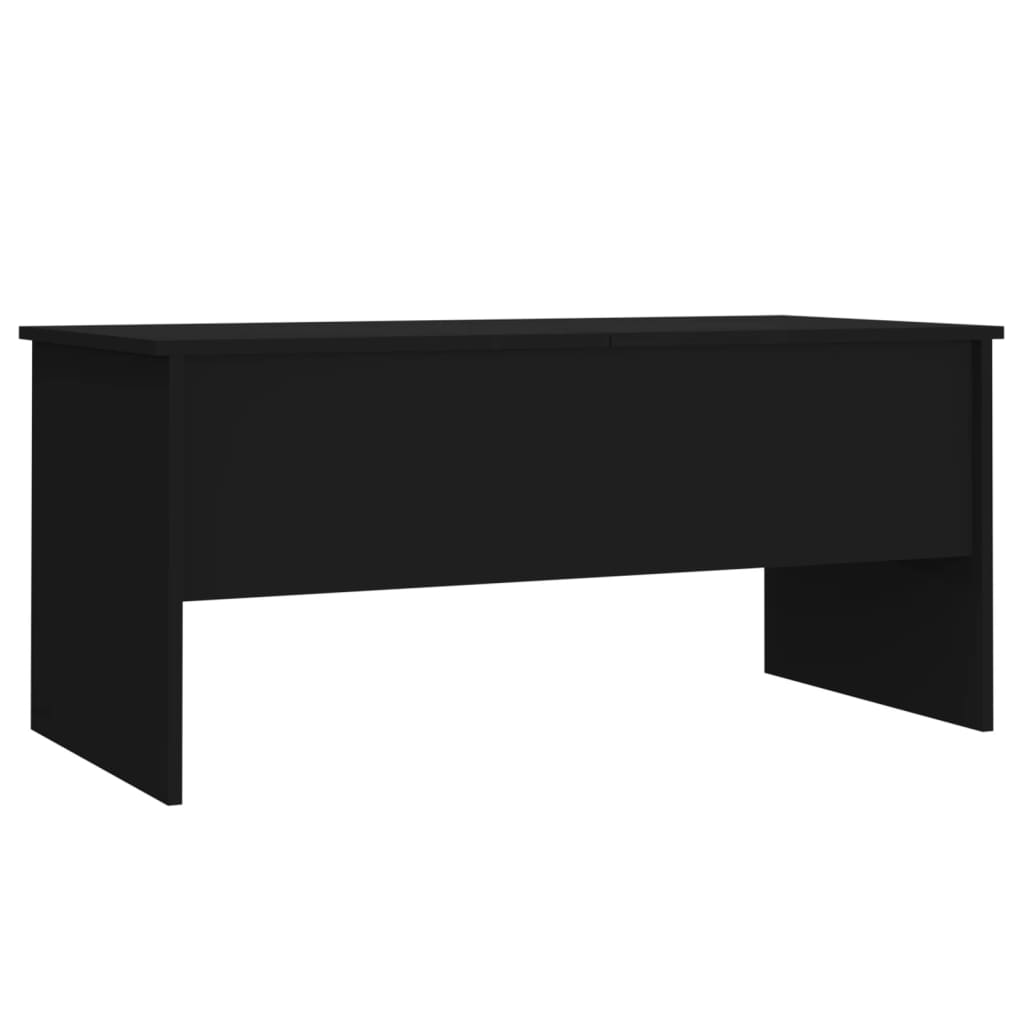 Tavolino da Salotto Nero 102x50,5x46,5 cm in Legno Multistrato 809720