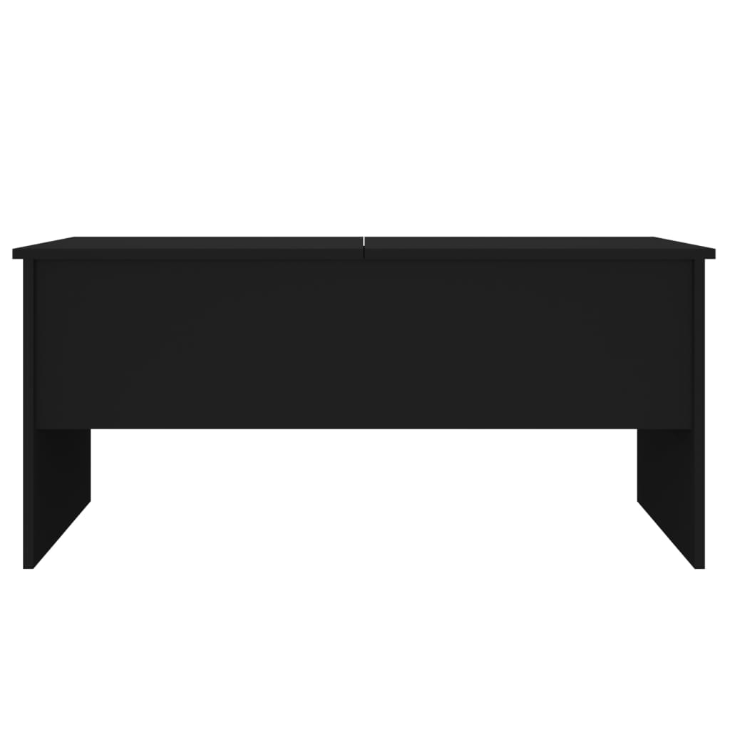 Tavolino da Salotto Nero 102x50,5x46,5 cm in Legno Multistrato