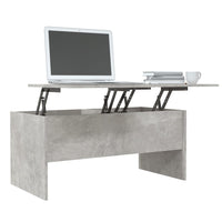 Tavolino Grigio Cemento 102x50,5x46,5 cm in Legno Multistrato 809723