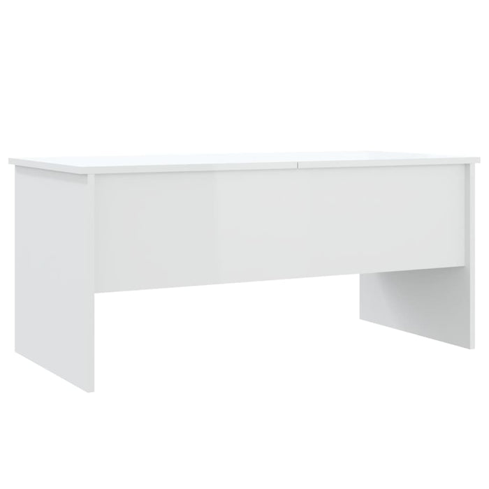 Tavolino Bianco Lucido 102x50,5x46,5 cm in Legno Multistrato 809725