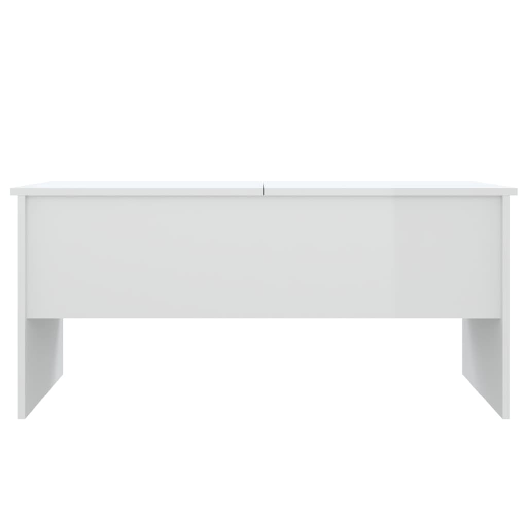 Tavolino Bianco Lucido 102x50,5x46,5 cm in Legno Multistrato 809725