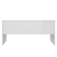 Tavolino Bianco Lucido 102x50,5x46,5 cm in Legno Multistrato 809725