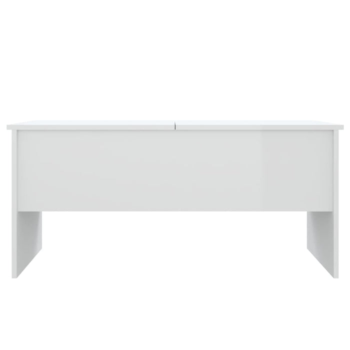 Tavolino Bianco Lucido 102x50,5x46,5 cm in Legno Multistrato 809725