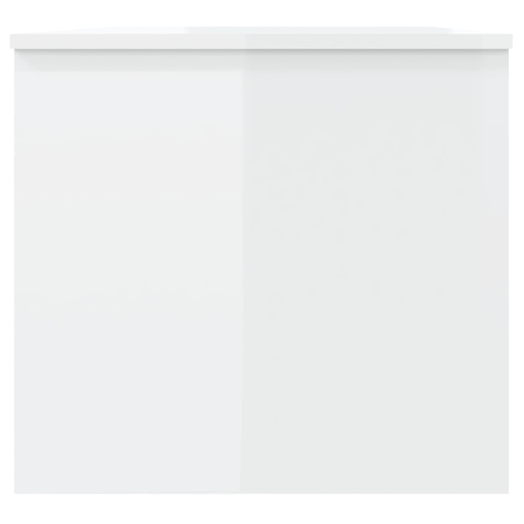 Tavolino Bianco Lucido 102x50,5x46,5 cm in Legno Multistrato 809725