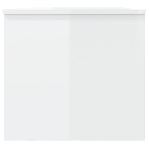 Tavolino Bianco Lucido 102x50,5x46,5 cm in Legno Multistrato 809725