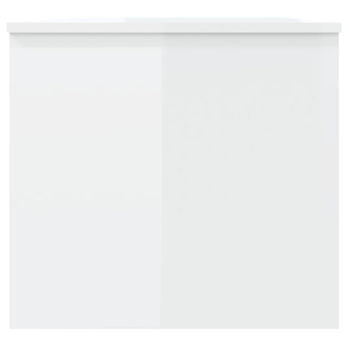 Tavolino Bianco Lucido 102x50,5x46,5 cm in Legno Multistrato 809725