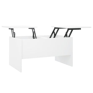 Tavolino da Salotto Bianco 80x50x42,5 cm in Legno Multistrato 809728