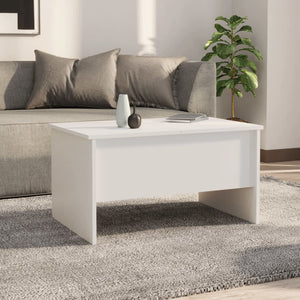 Tavolino da Salotto Bianco 80x50x42,5 cm in Legno Multistrato 809728