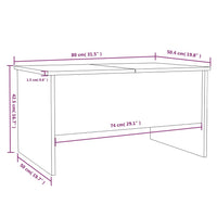 Tavolino da Salotto Bianco 80x50x42,5 cm in Legno Multistrato 809728