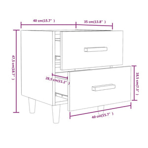 Comodini 2 pz Grigio Cemento 40x35x47,5 cm cod mxl 30146